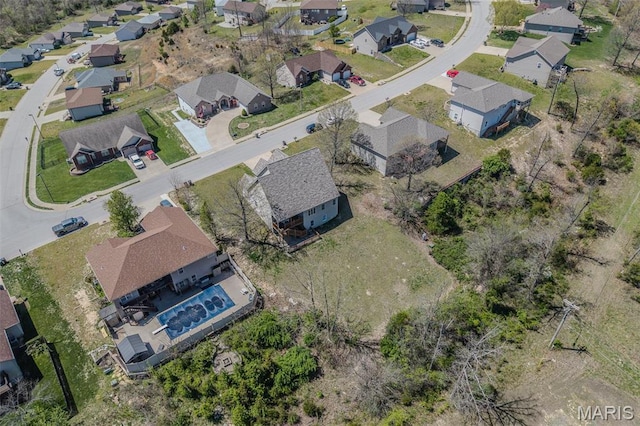 aerial overview of property's location featuring nearby suburban area