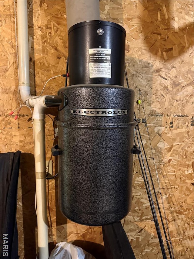 detailed view of a central vacuum unit