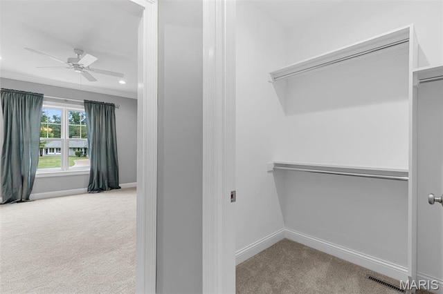 9870 E Concord Rd, Saint Louis, MO 63128 - spacious closet featuring carpet floors and ceiling fan