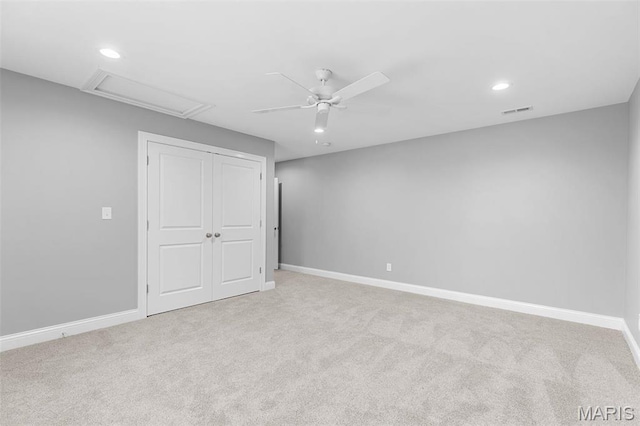 9870 E Concord Rd, Saint Louis, MO 63128 - basement with ceiling fan, recessed lighting, carpet, and baseboards