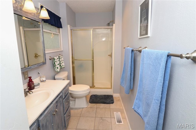 1207 Napoleon Dr, Bonne Terre, MO 63628 - bathroom with a shower stall, vanity, and tile patterned floors
