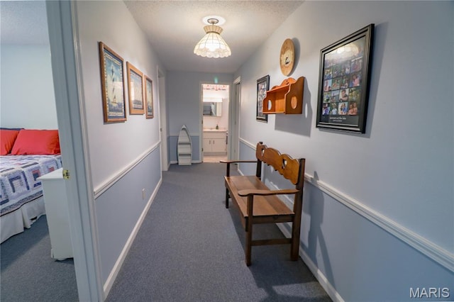 1207 Napoleon Dr, Bonne Terre, MO 63628 - corridor featuring a textured ceiling and carpet
