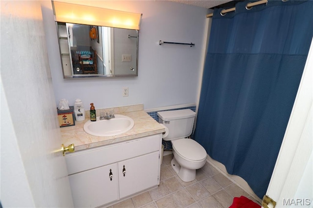 1207 Napoleon Dr, Bonne Terre, MO 63628 - full bath featuring vanity, tile patterned flooring, and curtained shower