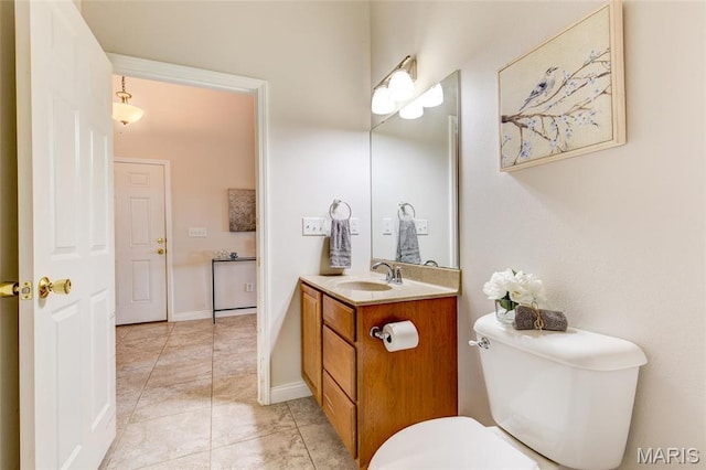 190 Bay Meadow Cir, Moro, IL 62067 - bathroom featuring vanity, toilet, and tile patterned flooring