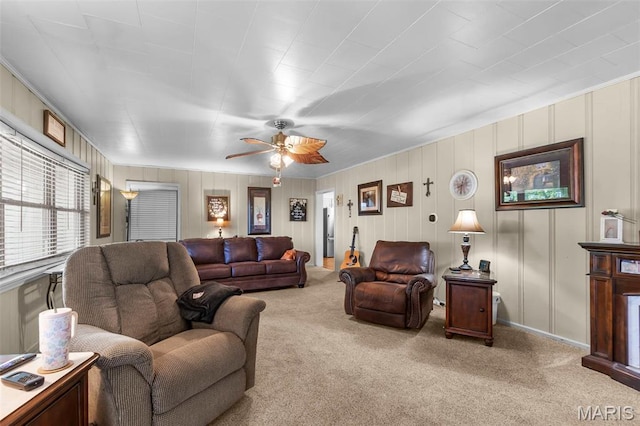 12572 Rd 516, Senath, MO 63876 - living area featuring carpet floors and a ceiling fan