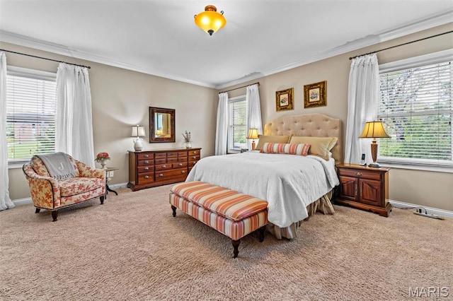 9906 Sappington Rd, Saint Louis, MO 63128 - carpeted bedroom with crown molding and baseboards