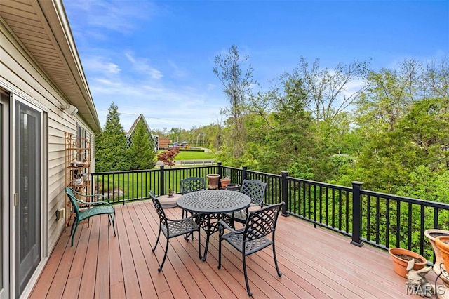 9906 Sappington Rd, Saint Louis, MO 63128 - deck featuring outdoor dining space