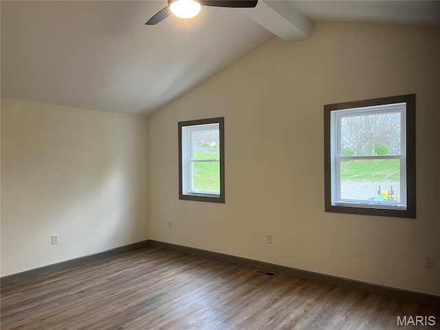 1512 36th St, Hannibal, MO 63401 - unfurnished room with wood finished floors, a ceiling fan, and baseboards