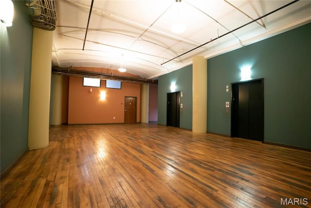 1520 Washington Ave Unit 604, Saint Louis, MO 63103 - below grade area featuring elevator and hardwood / wood-style flooring