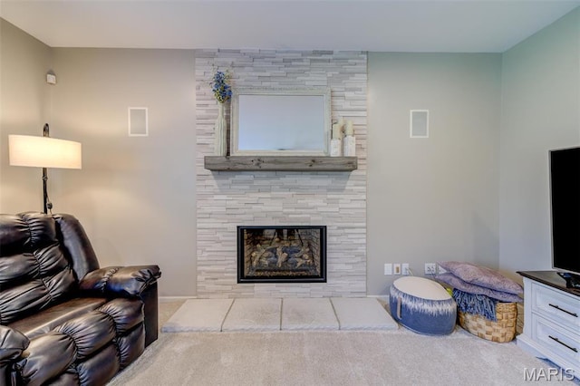 1024 Brook Mont Dr, Ofallon, MO 63366 - living room with carpet flooring and a fireplace