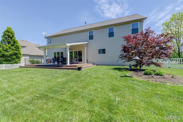 1024 Brook Mont Dr, Ofallon, MO 63366 - back of property featuring a wooden deck