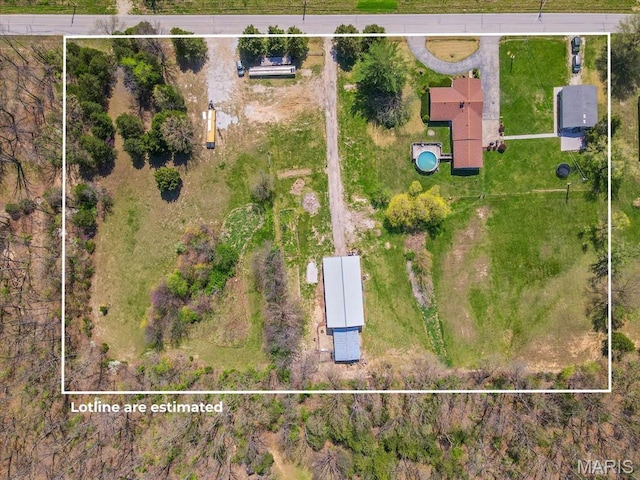 aerial view of property's location featuring property boundaries highlighted