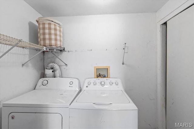 laundry area featuring washer and dryer