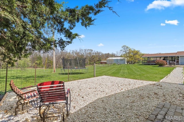 view of patio / terrace featuring a trampoline