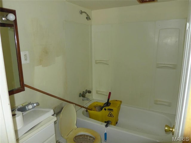 340 Wedge Dr, Saint Louis, MO 63135 - bathroom featuring shower / washtub combination, vanity, and toilet