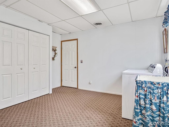 4522 Meadow Ln, Red Bud, IL 62278 - clothes washing area featuring washer and dryer, carpet floors, and baseboards