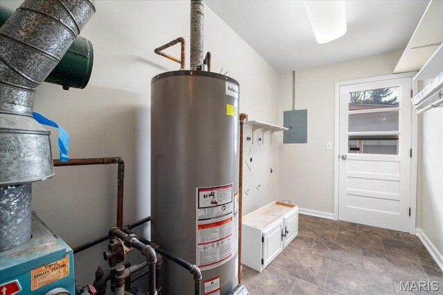 3105 Newgate Dr, Florissant, MO 63033 - utility room featuring water heater and electric panel