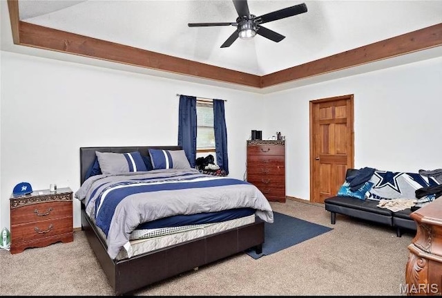 1304 Julie Ave, Cahokia, IL 62206 - bedroom with carpet flooring, lofted ceiling, and ceiling fan