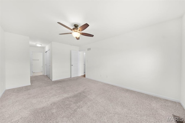 5341 Trailhead Ct, Eureka, MO 63025 - unfurnished room with ceiling fan, light colored carpet, and baseboards