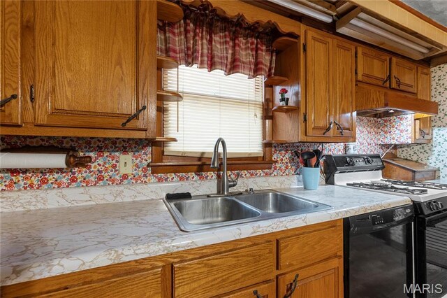 1821 Pcr 916, Perryville, MO 63775 - kitchen featuring a sink, dishwasher, brown cabinetry, and light countertops