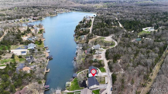 632 N Lafitte Dr, Bonne Terre, MO 63628 - aerial overview of property's location with a forest, a nearby body of water, and nearby suburban area