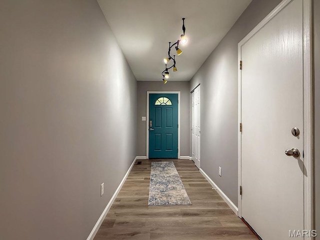 632 N Lafitte Dr, Bonne Terre, MO 63628 - entryway with baseboards and wood finished floors