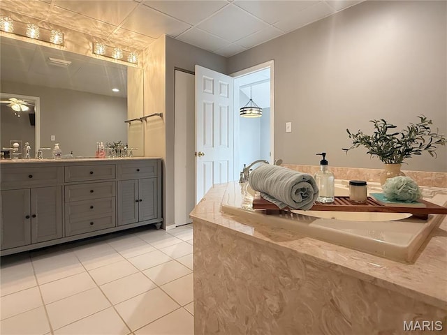 632 N Lafitte Dr, Bonne Terre, MO 63628 - full bath with vanity, tile patterned floors, and a bath