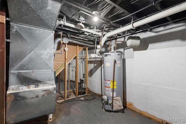 449 Hillcrest Blvd, Ballwin, MO 63021 - utility room featuring gas water heater and heating unit