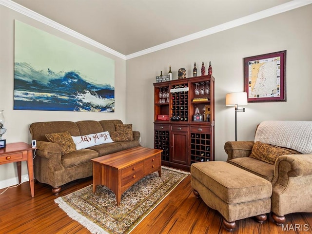 1509 Cedar Ridge Dr, Ofallon, IL 62269 - living room featuring crown molding and wood finished floors