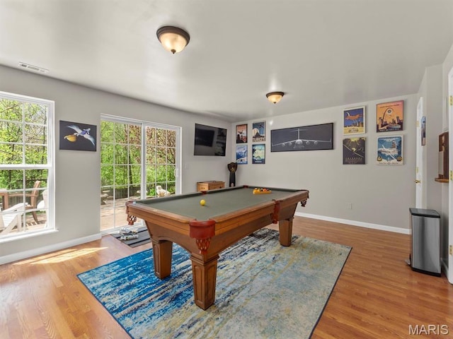 1509 Cedar Ridge Dr, Ofallon, IL 62269 - game room with baseboards, billiards, and wood finished floors