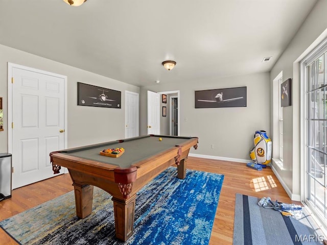 1509 Cedar Ridge Dr, Ofallon, IL 62269 - game room featuring billiards table, light wood finished floors, and baseboards