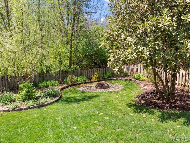 1509 Cedar Ridge Dr, Ofallon, IL 62269 - view of yard featuring a fire pit
