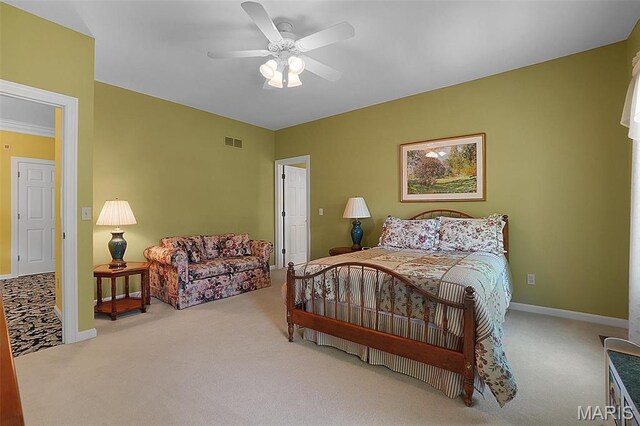 1508 Pacland Ridge Ct, Chesterfield, MO 63005 - carpeted bedroom featuring baseboards and ceiling fan