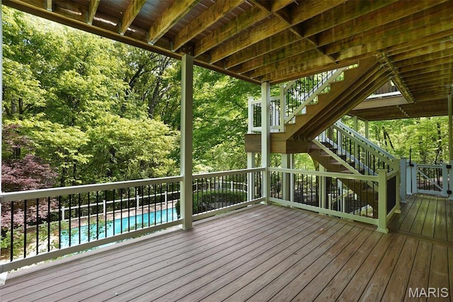 1508 Pacland Ridge Ct, Chesterfield, MO 63005 - wooden terrace featuring stairs