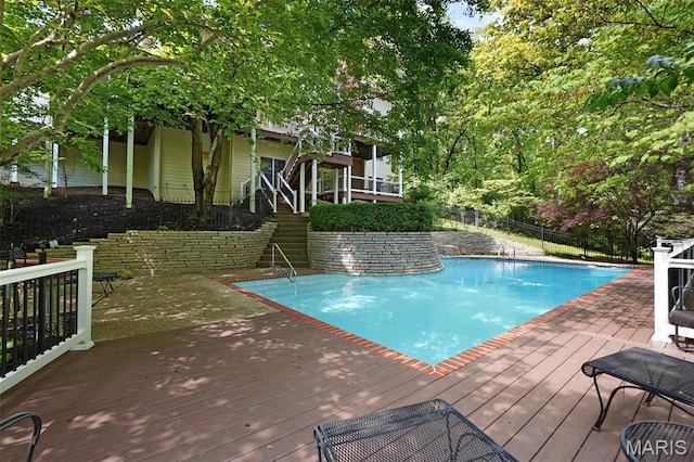1508 Pacland Ridge Ct, Chesterfield, MO 63005 - view of pool featuring a deck and stairs