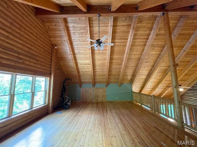 577 Schluersburg Rd, Augusta, MO 63332 - bonus room with hardwood / wood-style floors, wood ceiling, and ceiling fan