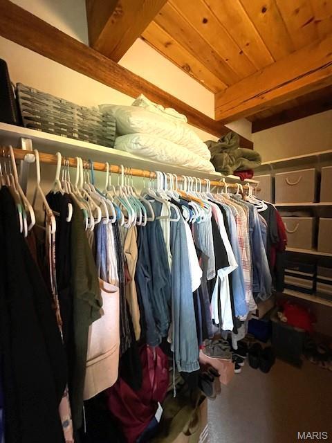 577 Schluersburg Rd, Augusta, MO 63332 - walk in closet with beam ceiling