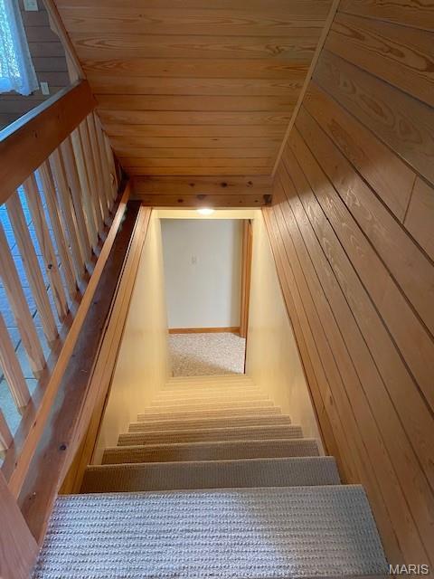577 Schluersburg Rd, Augusta, MO 63332 - staircase with wooden ceiling