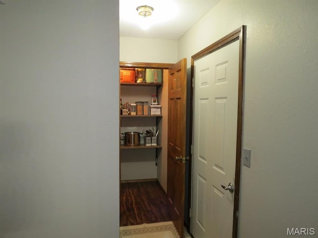 corridor featuring wood finished floors