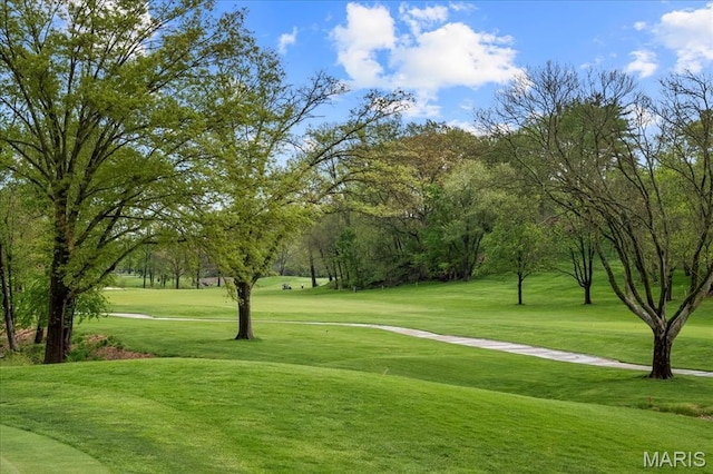 2244 Kehrsglen Ct, Clarkson Valley, MO 63005 - surrounding community featuring a yard, view of wooded area, and golf course view