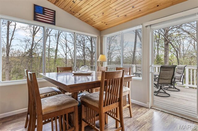 13219 Apache Point Dr, Saint Genevieve, MO 63670 - sunroom / solarium with lofted ceiling, plenty of natural light, baseboards, a wooden deck, and wood finished floors