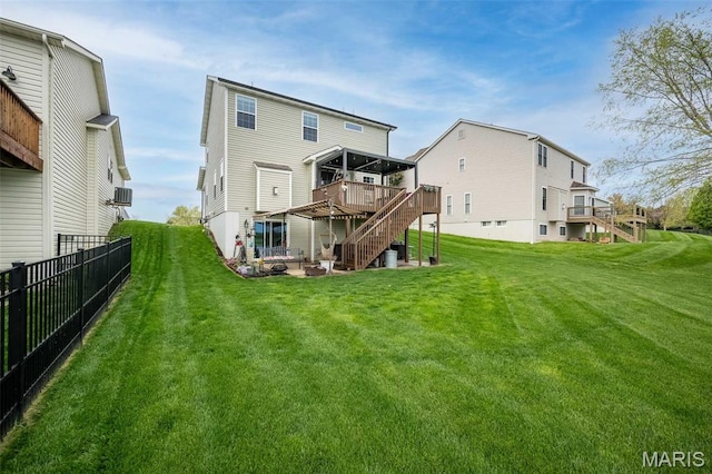 1338 Orchard Lakes Cir, Belleville, IL 62220 - rear view of property with stairway, a deck, and a patio area