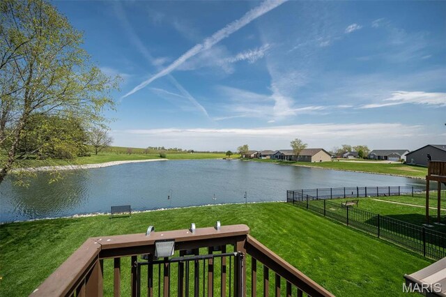 1338 Orchard Lakes Cir, Belleville, IL 62220 - water view featuring fence and nearby suburban area