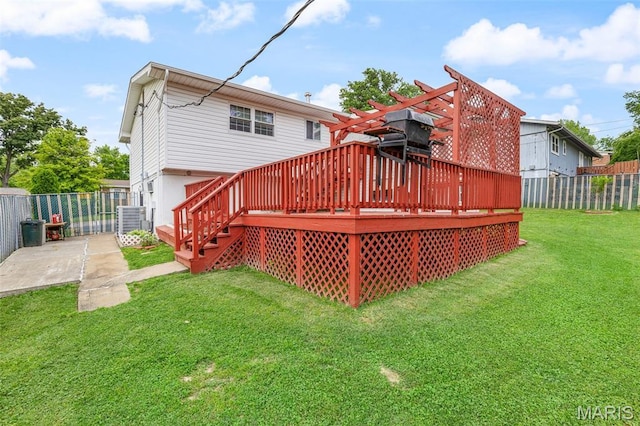 11 Heather Ct, Crystal City, MO 63019 - rear view of property with a deck, cooling unit, and a pergola