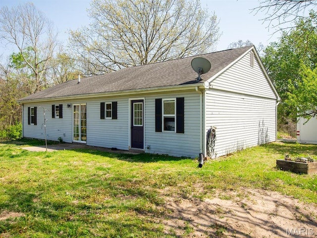 3701 Brandt Rd, Fults, IL 62298 - rear view of property with a yard and roof with shingles