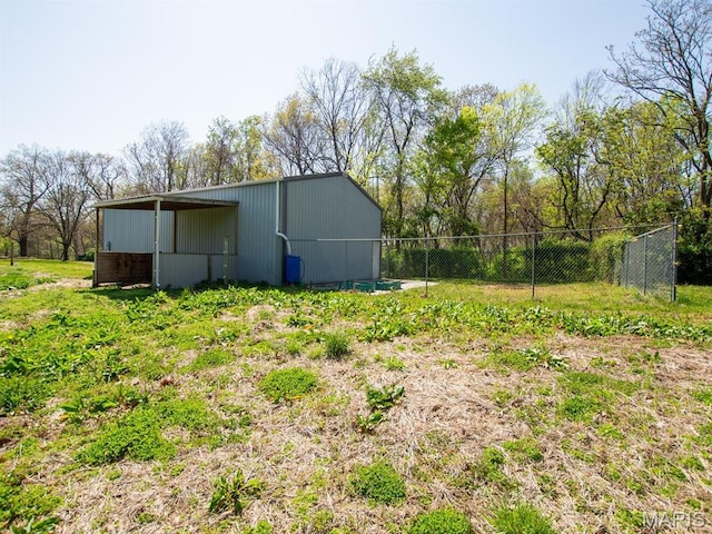 3701 Brandt Rd, Fults, IL 62298 - view of yard featuring an outbuilding, fence, and an outdoor structure