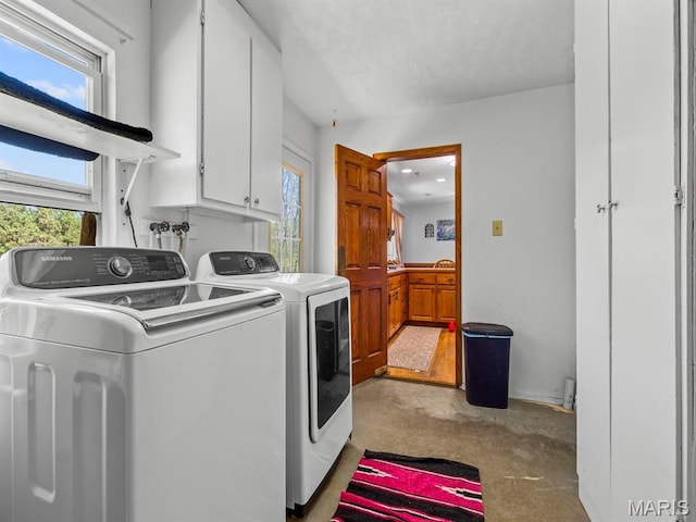 3701 Brandt Rd, Fults, IL 62298 - washroom with independent washer and dryer, cabinet space, and plenty of natural light