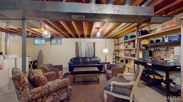 156 Cascade Terrace Dr, Ballwin, MO 63021 - basement featuring washer and dryer