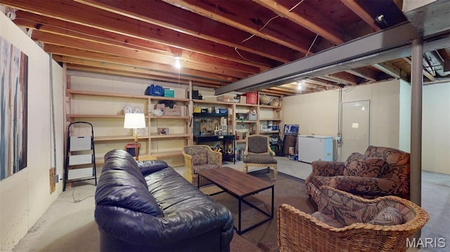 156 Cascade Terrace Dr, Ballwin, MO 63021 - below grade area featuring fridge
