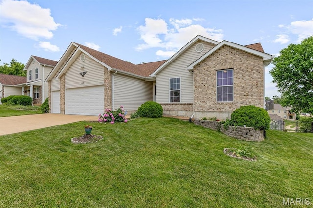 1421 N Woods Dr, Festus, MO 63028 - view of front of property with brick siding, a garage, and driveway